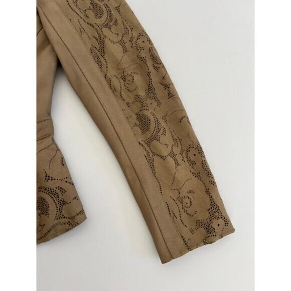 Vintage Vera Pelle Womens 8 Jacket Antica Pelleria Real Italian Leather Silk - Picture 9 of 16